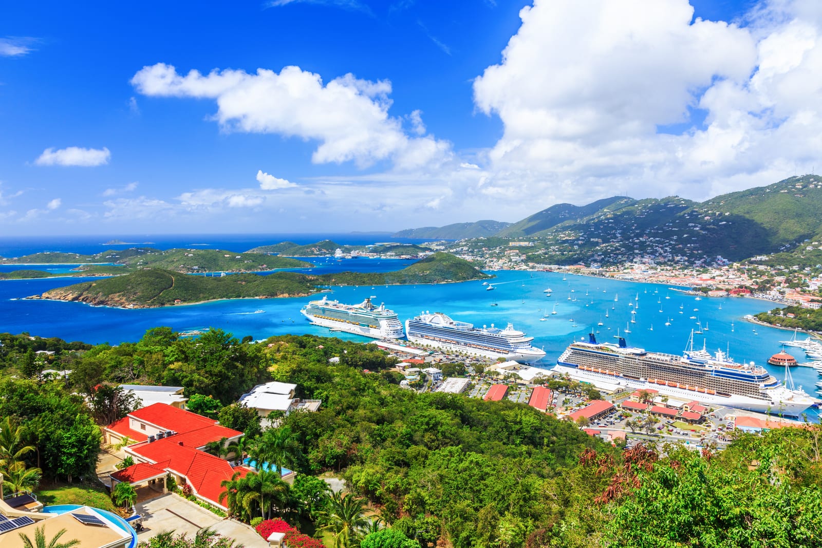 Cruise ships docked at Charlotte Amalie, St. Thomas